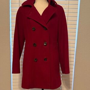 Women's Red Double-Breasted Coat